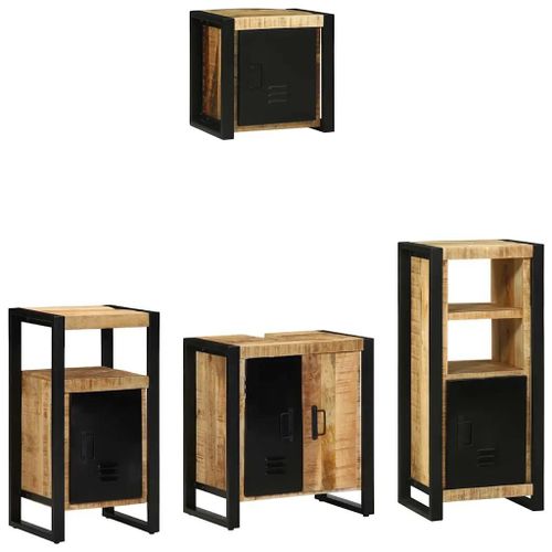 Vidaxl Ensemble De Mobilier De Salle De Bain Avec Étagère Avec Stockage Avec Porte 4 Pcs