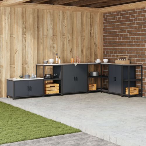 Vidaxl Étagère De Rangement De Cuisine Anthracite 60 X 50 X 92 Cm