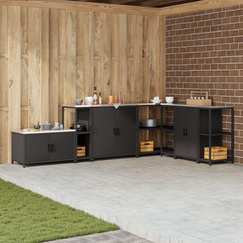 Vidaxl Étagère De Rangement De Cuisine Noir 60 X 50 X 92 Cm Acier