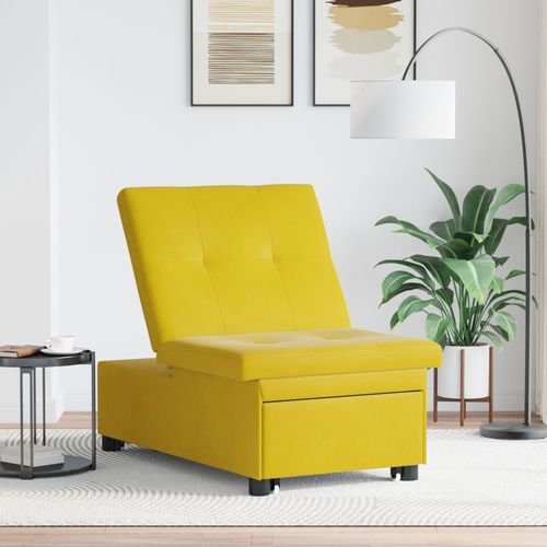 Vidaxl Canapé-Lit 3-En-1 Avec Design Tirant En Velours Jaune