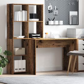 Vidaxl Bureau Vieux Bois 138.5 X 55 X 143 Cm Bois D'ingénierie
