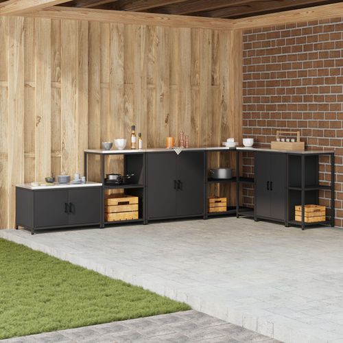 Vidaxl Étagère De Rangement De Cuisine Noir 60 X 50 X 92 Cm Acier