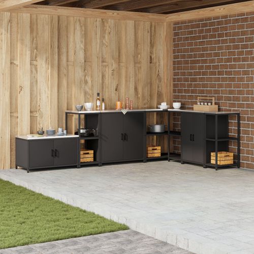 Vidaxl Étagère De Rangement De Cuisine Noir 60 X 50 X 92 Cm Acier