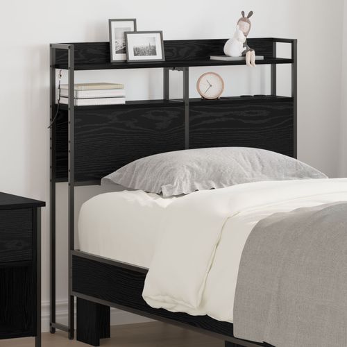 Vidaxl Tête De Lit De Rangement Chêne Noir 90 Cm Bois D'ingénierie