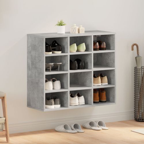 Vidaxl Cabinet À Chaussures Avec Étagère Avec Stockage Gris Béton 52.5 X 30 X 50 Cm