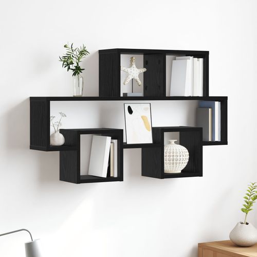 Vidaxl Étagère Murale Chêne Noir 82 X 15 X 51 Cm Bois D'ingénierie