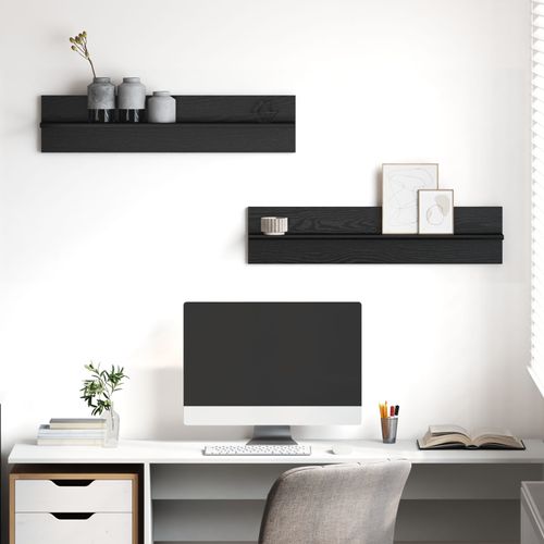 Vidaxl Étagères Murales 2 Pcs Chêne Noir 80 X 11,5 X 18 Cm
