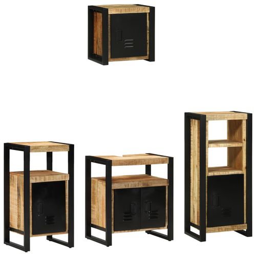 Vidaxl Ensemble De Mobilier De Salle De Bain Avec Étagère Avec Stockage Avec Porte 4 Pcs