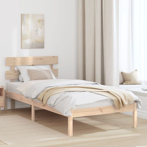 Vidaxl Cadre De Lit Avec Tête De Lit 90x200 Cm Bois Massif Pin