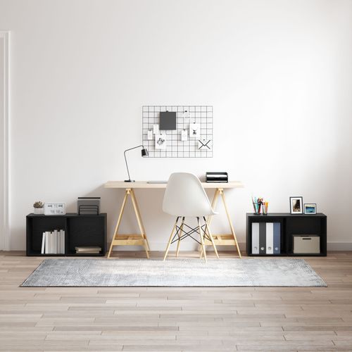 Vidaxl Ensemble Meuble Tv 2 Pcs Chêne Noir 72 X 35 X 36.5 Cm