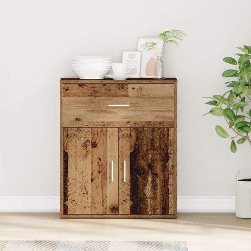 Vidaxl Buffet Avec Tiroir Vieux Bois 60 X 31 X 70 Cm Bois D'ingénierie