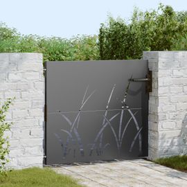 vidaXL Porte de Jardin Noir 105 x 100 cm Acier