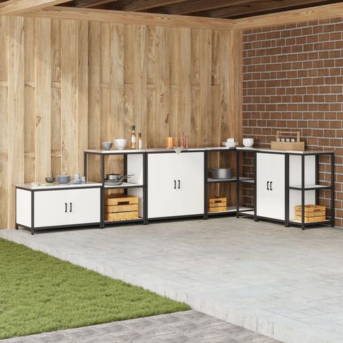 Vidaxl Meuble De Rangement De Cuisine Blanc 60 X 50 X 92 Cm Acier