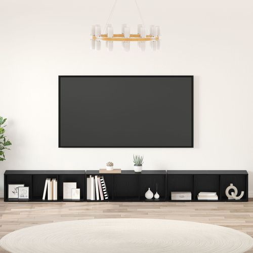 Vidaxl Meuble Tv 3 Pcs Chêne Noir 37 X 35 X 107.5 Cm Bois Stratifié
