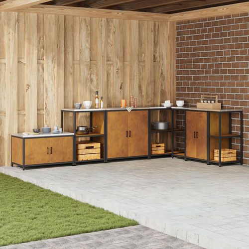 Vidaxl Meuble De Rangement De Cuisine Rouillé 60 X 50 X 92 Cm