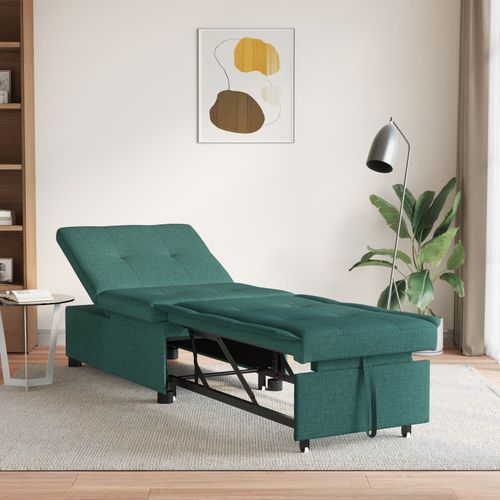 Vidaxl Canapé-Lit 3-En-1 - Design Pliable En Tissu Vert Foncé