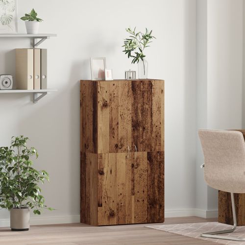 Vidaxl Cabinet De Bureau Vieux Bois 60 X 32 X 115 Cm Bois D'ingénierie