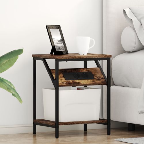 Vidaxl Armoires De Chevet 2 Pcs Chêne Fumé 38 X 30 X 48 Cm