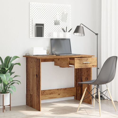 Vidaxl Bureau Vieux Bois 100 X 50 X 76 Cm Bois D'ingénierie