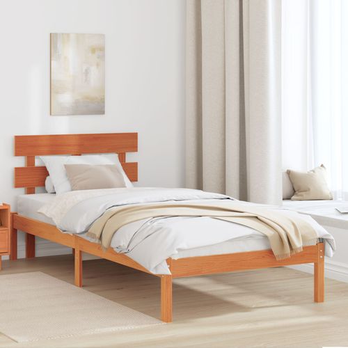 Vidaxl Cadre De Lit Brun 75x190 Cm En Pin Massif