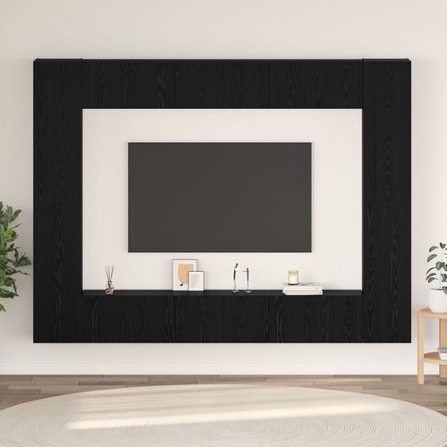 Vidaxl Ensemble Meuble Tv 10 Pcs Chêne Noir Moyen 30,5 X 30 X 90 Cm