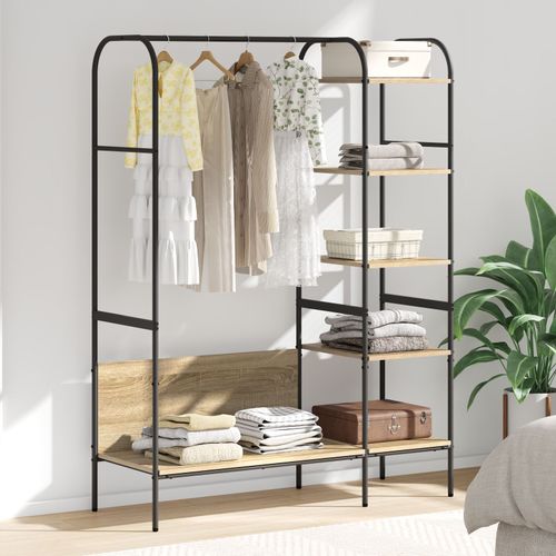 Vidaxl Porte-Vêtements Avec Étagères Chêne De Sonoma 120x44x160 Cm Bois D'ingénierie