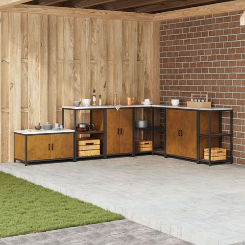 Vidaxl Meuble De Rangement De Cuisine Rouillé 60 X 50 X 92 Cm