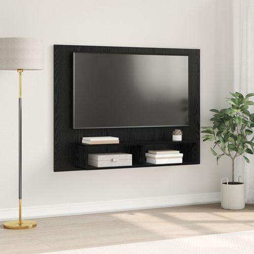 Vidaxl Meuble Tv Mural Chêne Noir 120 X 23,5 X 90 Cm Bois D'ingénierie