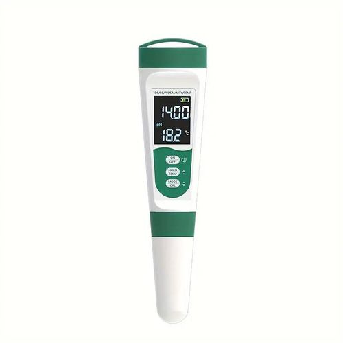 Testeur Numérique 5-en-1 Qualité de l’Eau Rechargeable USB – PH, EC, TDS, Sel, Température pour Piscine et Aquarium