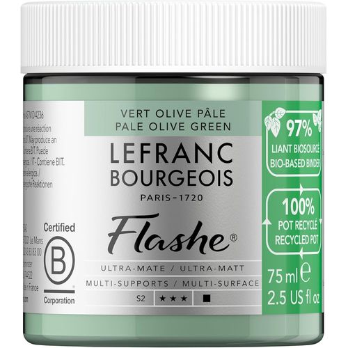 Flashe Bio Based Peinture Acrylique Pot De 75ml Vert Olive Pâle Série 2
