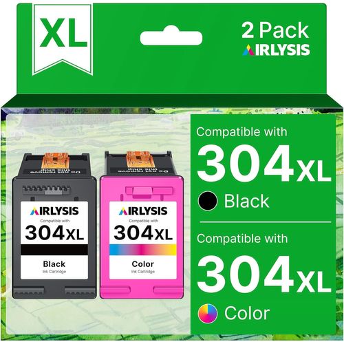 304XL Remanufacturées Cartouches d'encre Remplacement pour HP 304 Noir et Couleur pour Envy 5030 5032 5020 5010 Deskjet 3760 2630 3750 2620 2622 3720 3762 3730 3733 (1 Noir, 1 Tri-Colore)
