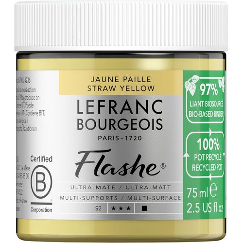 Flashe Bio Based Peinture Acrylique Pot De 75ml Jaune Paille Série 2