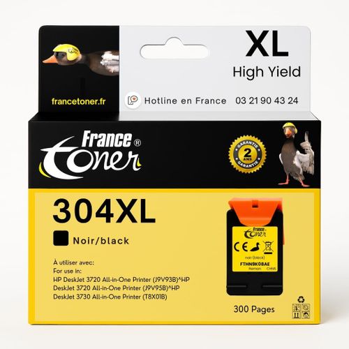 304XL - Cartouche d'encre Compatible avec HP 304XL - Pack 3 Couleurs Taille XL - pour HP DESKJET 2600-2620 - 2622-2630 - 2632-2633 - 2634-3700 - 3720-3721 -3723-3730