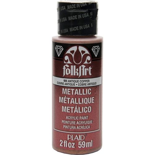 Folk Art Peinture Acrylique Métallique, Couleurs Assorties (60 Ml), 6102, Or Rose 2 Ounce Cuivre Ancien