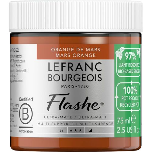 Flashe Bio Based Peinture Acrylique Pot De 75ml Orange De Mars Série 2