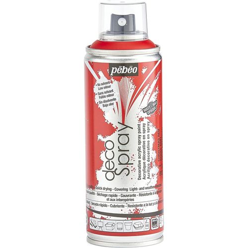 Peinture Acrylique en Spray - Pour la Décoration Multi Supports en Intérieur et Extérieur - Base Eau, Faible Odeur - 200 ml - Finition Mate - Coloris Rouge de Noël
