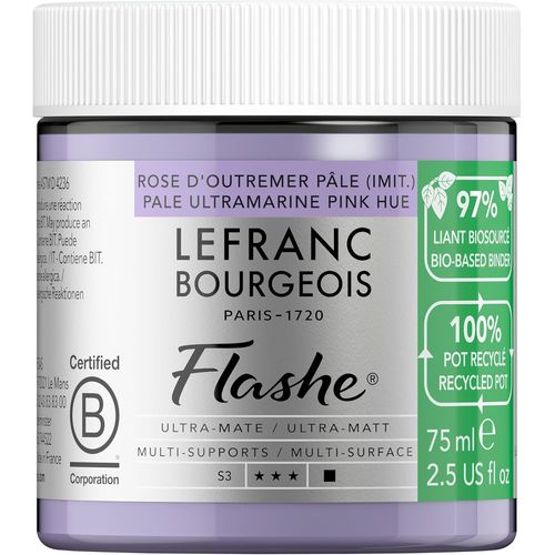 Flashe Bio Based Peinture Acrylique Pot De 75ml Rose D'outremer Pâle (Imitation) Série 2