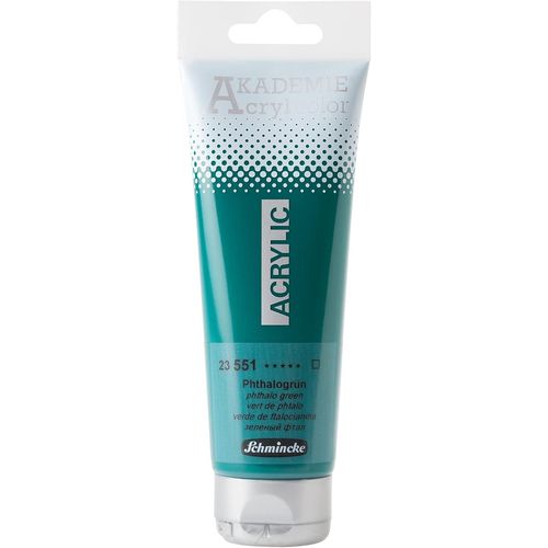Acryl color, vert de phtalo en tube de 120 ml, 23551012, peinture acrylique pour artistes, brillante, très résistante à la lumière et sans cadmium, pour la peinture acrylique, techniques mixtes