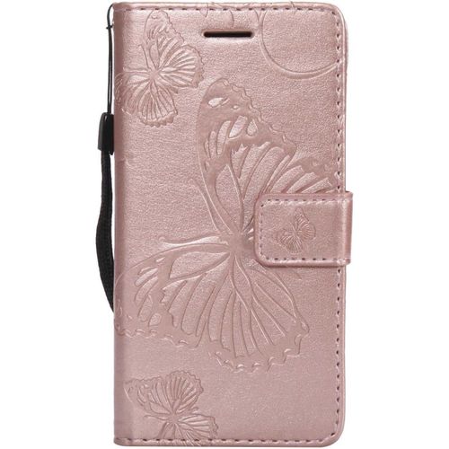 Kal-Coque Pour Galaxy A3 2017, Papillon Imprimé Pu En Cuir Coque Magnétique Portefeuille Tpu Étui Housse Pour Samsung Galaxy A3 2017 - Or Rose