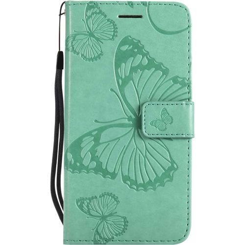 Kal-Coque Pour Galaxy A5 2017, Papillon Imprimé Pu En Cuir Coque Magnétique Portefeuille Tpu Étui Housse Pour Samsung Galaxy A5 2017 - Vert