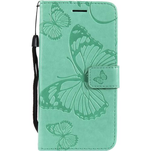 Kal-Coque Pour Galaxy A5 2016, Papillon Imprimé Pu En Cuir Coque Magnétique Portefeuille Tpu Étui Housse Pour Samsung Galaxy A5 2016 - Vert