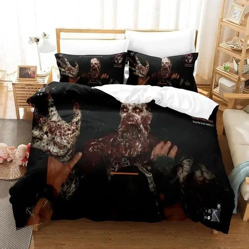 Parure De Lit Imprimee En 3d Avec Housse De Couette Et Taie D'oreiller Motif Dying Light 2 Stay Human