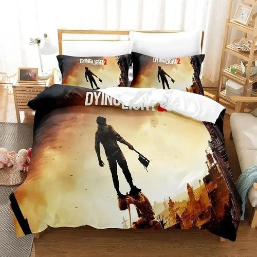 Parure De Lit Imprimee En 3d Avec Housse De Couette Et Taie D'oreiller Motif Dying Light 2 Stay Human