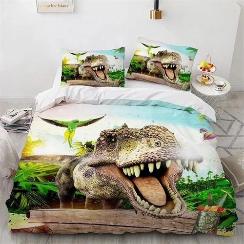 Housse De Couette Dinosaure Double En Microfibre 3d, Parure De Lit Jurassic World Park, Motif Dinosaure, Pour Chambre D'enfant, Adolescent Ou Garcon