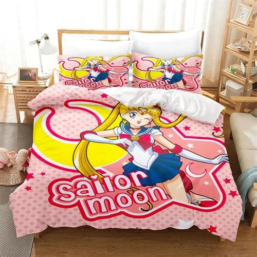 Ensembles De Literie De Dessin Anime S-Sailor Moon Ensemble De Fournitures De Lit Exquis Ensemble De Housse De Couette Ensemble De Couette Ensemble De Literie Cadeau D'anniversaire De Luxe