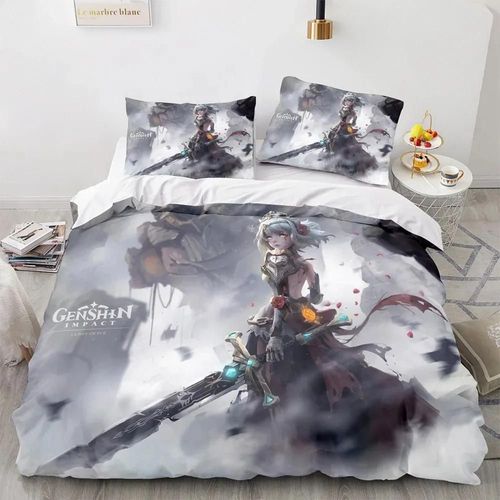 Parure De Lit Genshin Impact 3d Kamisato Ayaka Pour Filles Et Garcon S, Housse De Couette Pour Hommesimple, Double, Queen Size