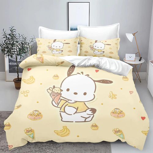 Parure De Lit 3 Pieces Motif Carlin Hello Kitty, Housse De Couette, Parure De Lit King Size Pour Enfant, Decorations De Noël
