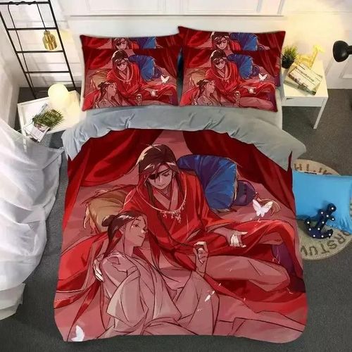 Bénédiction Officielle Du Ciel Housse De Couette Taie D'oreiller Drap De Lit Surdimensionné Toutes Saisons Ensemble Trois Pieces Taille Réelle Anime