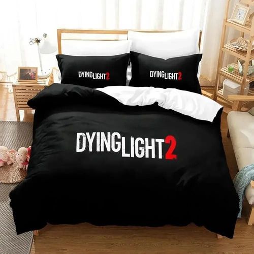 Parure De Lit Imprimee En 3d Avec Housse De Couette Et Taie D'oreiller Motif Dying Light 2 Stay Human