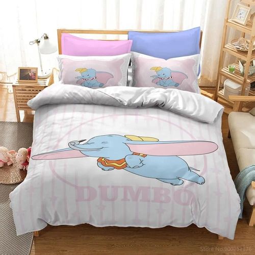 Housse De Couette Et Taies D'oreiller Dumbo Cartoon Cute Toutes Saisons